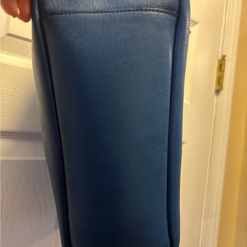 Coach 2013 (23578) City Tote Blue Saffiano Leather Medium Zip Top Tote in VGUC - Picture 7 of 15